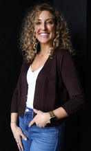 Mable Brown Open Bolero Knit Cardigan