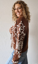 Marilyn V-neck Embroidered Sweater Jacket