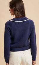 Livia Midnight Navy Doll Collar Bunny Cardigan
