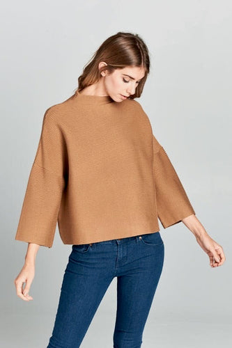 Milo Camel Loose Fit Long Sleeve Top