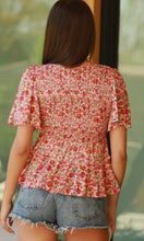 Paxton V Neck Smocked Bodice Lurex Threads Top