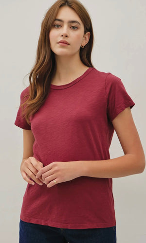 Louie Wine Garment Dyed Cotton Slub Tee