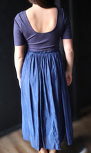 Perla Blueberry Scoop Neck Pleated Skirt Ballet Dress