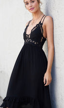 Aadelie Black Crochet Lace Halter Dress