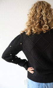 Mars Black Pearl Detailed Sweater