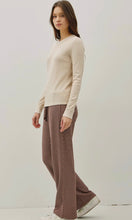 Ivan Oatmeal Stitched Thermal Crew Neck Top