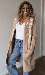 Hazel Floral Embellished Coatigan