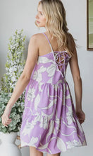Amallia Lilac Floral Tiered Open Back Tie Detail Mini Dress