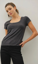 Nao Dark Charcoal Ultra Soft Basic Scoop Neck Baby Tee