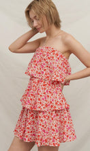 Kevlyn Floral Strapless Tired Mini Dress