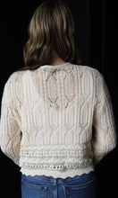 Quennel Lacey Open Knit Button Front Cardigan Sweater