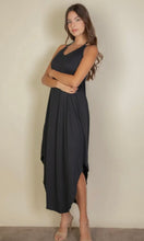 Havana Black Solid Cami Double Strap Loose Fit Dress