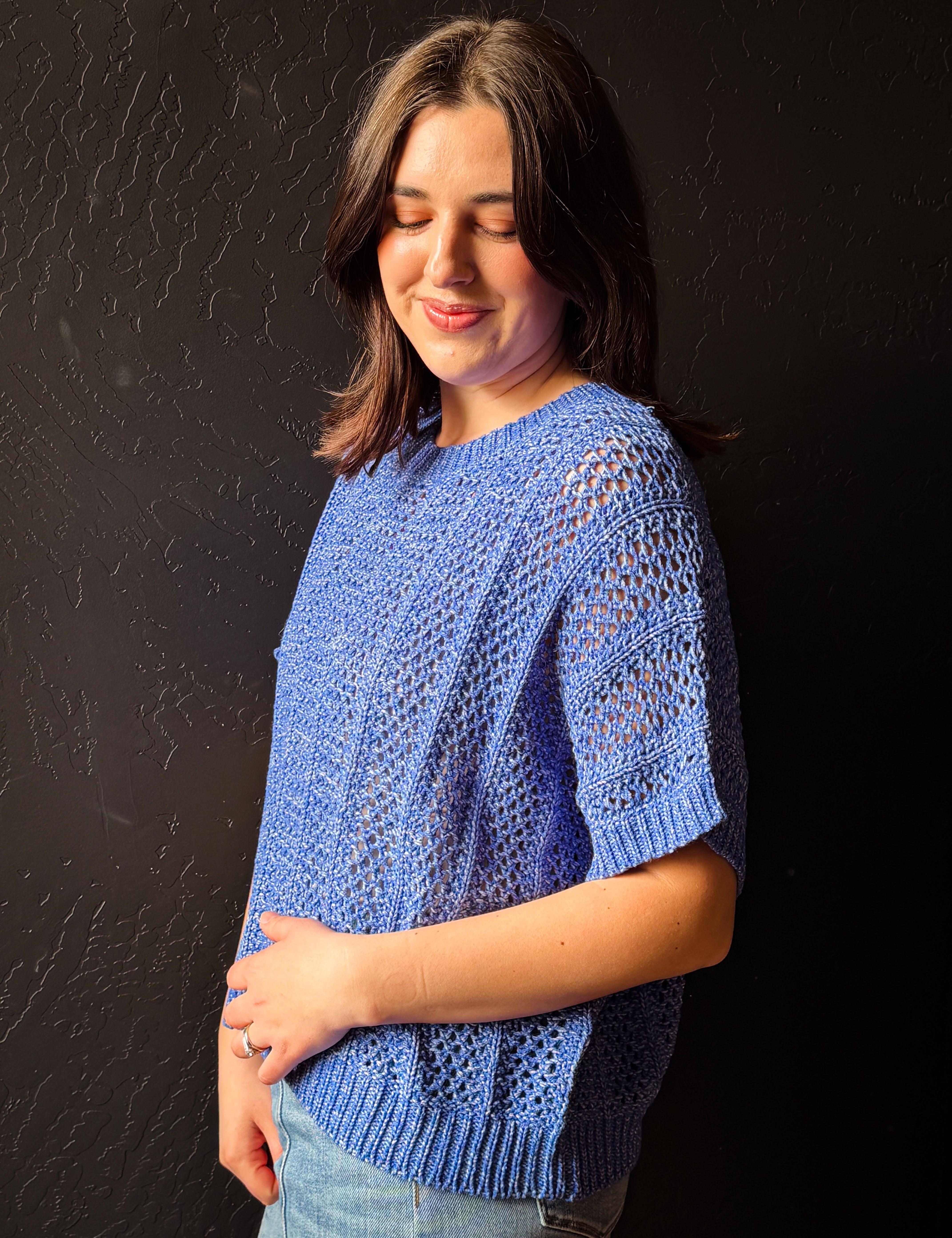 Colson Short Sleeve Dolman Sweater Top