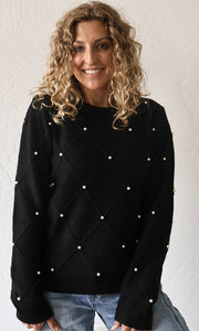 Mars Black Pearl Detailed Sweater