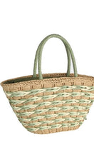 Eric Olive Woven Loop Handle Basket Tote