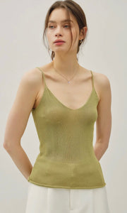 Lyla Sage Lightweight  Knit Sweater Tank