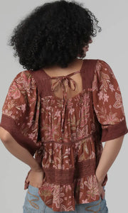 Rayan Lace Trim Tiered Blouse