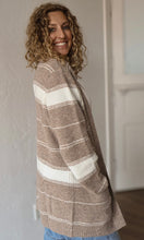 Maggie Striped Open Sweater Cardigan