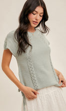 Fox Seafoam Raglan Sleeve Side Tie Sweater Knit Top