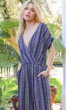 Amilea Navy Tribal Boho Print Pocket Romper Jumpsuit