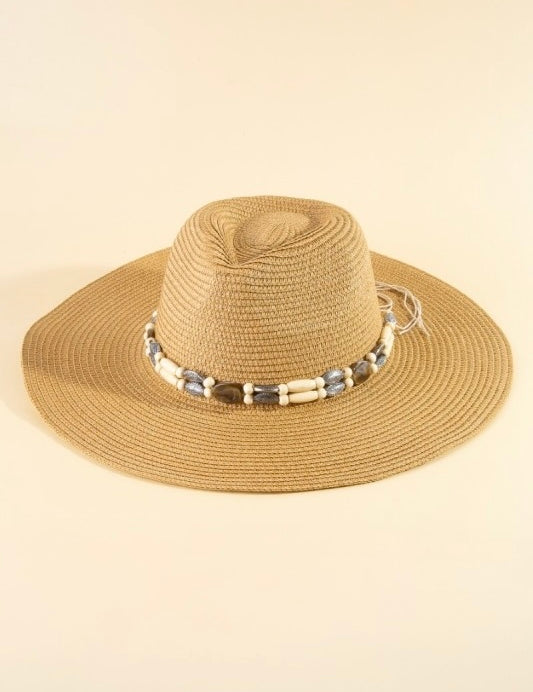Eloise Assorted Beads Summer Straw Hat