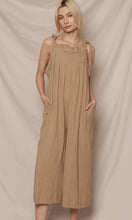 Anthoni Taupe Sleeveless Pleated Jumpsuit
