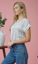 Elsa Black Multi Stripe Floral Pattern Batwing Short Sleeve Top