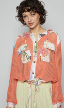 Favion Vintage Washed Crochet Hoodie Jacket With Patchwork