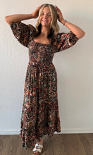 Oden Printed Smocked Midi Dress