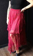 Ellie Burgundy Embellished Lace Hem Skirt