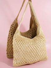 Emery Intricate Straw Weave Large Shoulder Bag