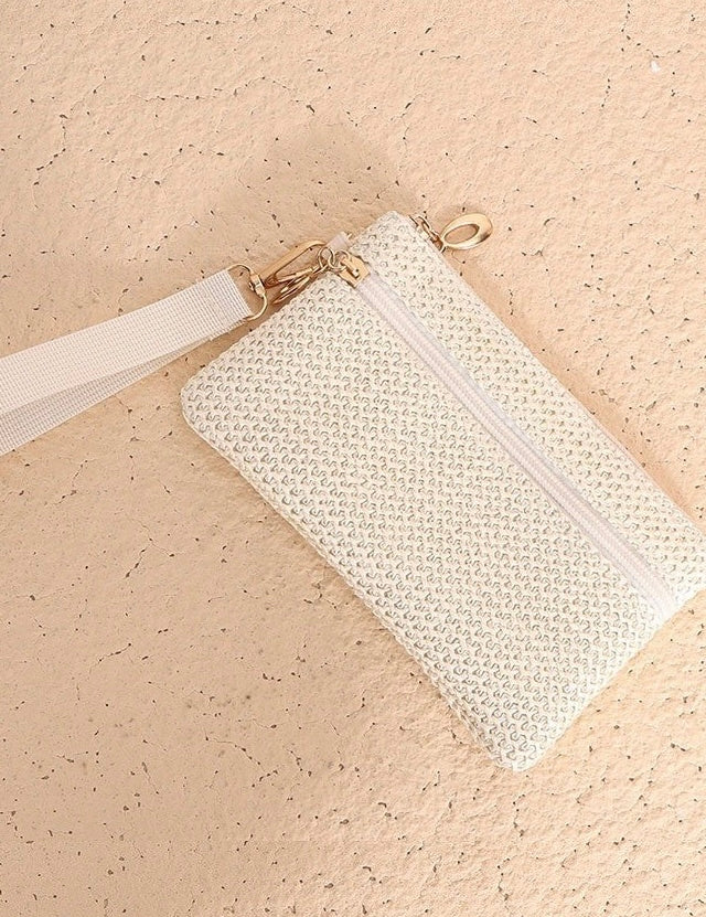 Romeo Boho Woven Straw Wristlet Wallet Bag