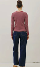 Ivan Burgundy Stitched Thermal Crew Neck Top