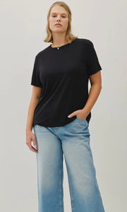Esme Plus Black Size Bamboo/Modal Basic Short Sleeve T-Shirt