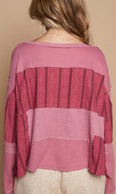 Kelly Magenta Oversized Color Blocked Top