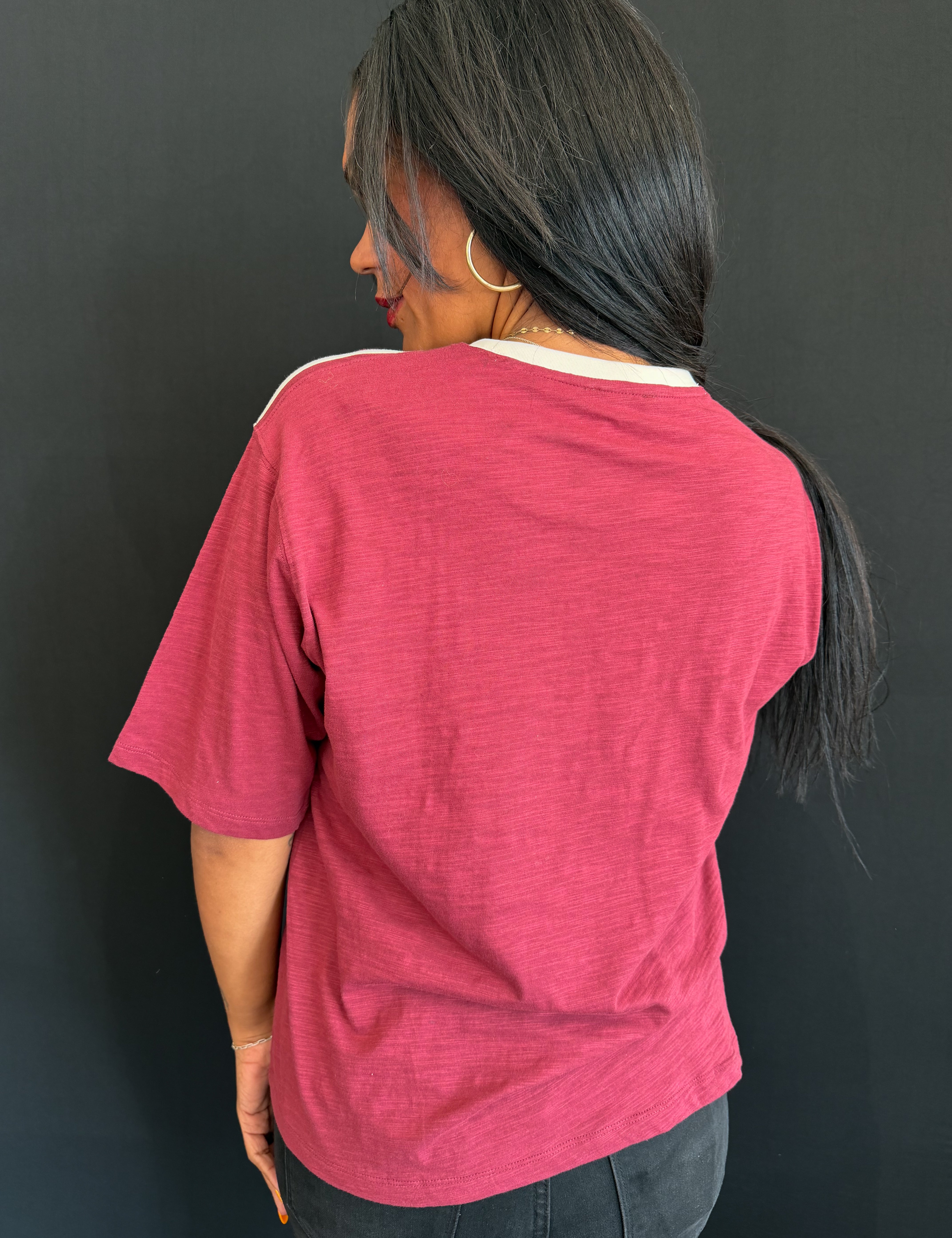 Reese Burgundy Game Day Tee