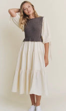 Jane Mixed Media Tiered Midi Dress