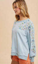 Carson Pastel Blue Embroidered French Terry Pullover