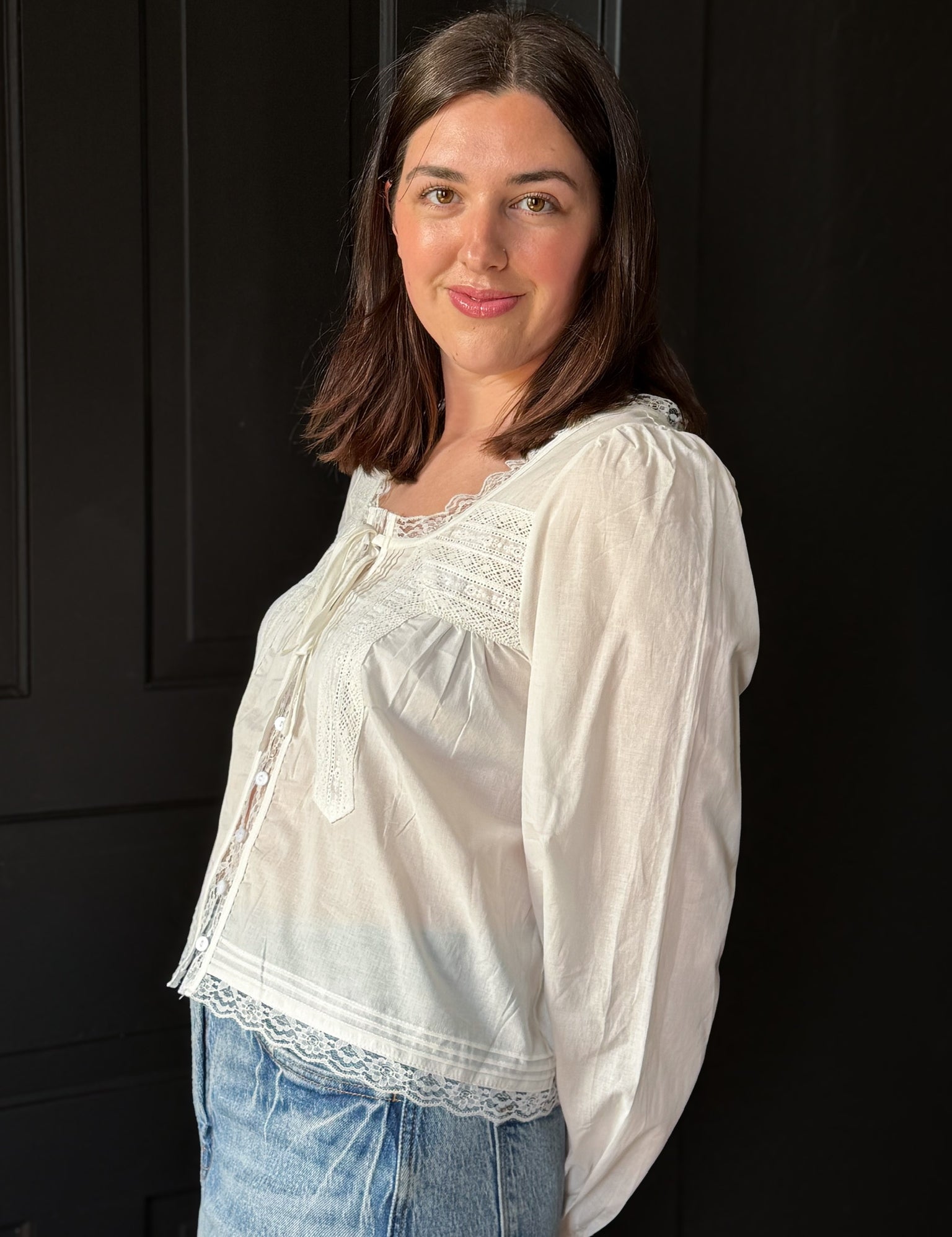 Sloane Lightweight Button Front Blouse