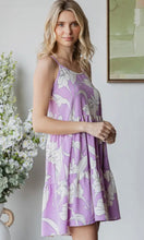 Amallia Lilac Floral Tiered Open Back Tie Detail Mini Dress