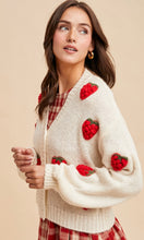 Loyal Cream Knitted 3D Strawberry Cardigan