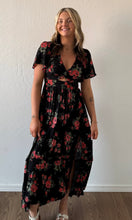 Orida  V Neck Twist Front Cut Out Hi Lo Side Slit Dress