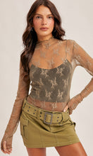 Megan Olive Mock Neck Lace Long Sleeve