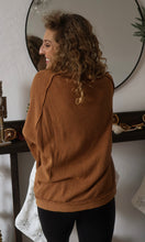 Odessa Camel Garment Washed Button Front Thermal