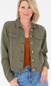 Candita Olive Tencel Denim Jacket