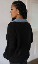 Mara Denim Contrast Sweater Cardigan