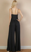Pearl Black Button Front Wide Leg Jumpsuit