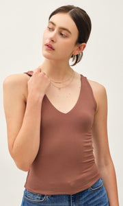 Brooke Basic Chocolate V Neck Tank