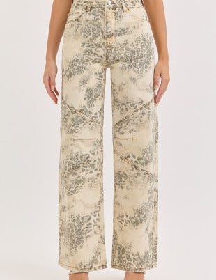 Cleo Leopard High Rise Wide Leg