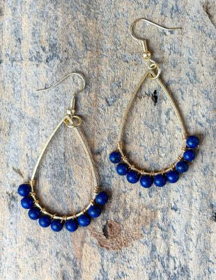 Missy Wire Wrapped Bead Drop Earrings